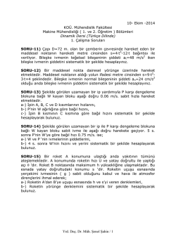 Yrd. Do&ccedil;. Dr. M&uuml;h. Şenol Şahin / 1 10- Ekim