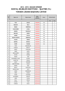 Y&uuml;ksek Lisans - &Ccedil;OM&Uuml; - Sosyal Bilimler Enstit&uuml;s&uuml;