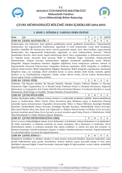NİĞDE &Uuml;NİVERSİTESİ - &Ccedil;evre M&uuml;hendisliği B&ouml;l&uuml;m&uuml;