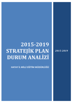 2015-2019 STRATEJİK PLAN DURUM ANALİZİ