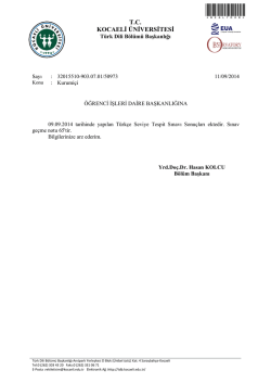 T.C. KOCAELİ &Uuml;NİVERSİTESİ - &Ouml;ğrenci İşleri Daire Başkanlığı