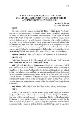DURMUŞ, İlhami-BİLGE KAĞAN-K&Ouml;L TİGİN ANITLIKLARININ