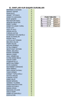 el sınıfları kur başarı durumları