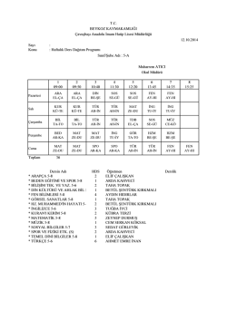 Konu : Haftalık Ders Dağıtım Programı Muharrem ATICI Okul M&uuml;d&uuml;r&uuml;