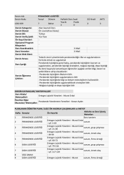 Dersin Adı PERAKENDE LOJİSTİĞİ Dersin