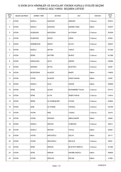 aydın ili adli yargı se&ccedil;men listesi 12 ekim 2014 h&acirc;kimler ve savcılar