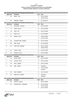Sorumluluk Sınavına girecek &ouml;ğrenci listesi