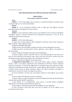 Mill&icirc; Eğitim Bakanlığı &Ouml;zel &Ouml;ğretim Kurumları Y&ouml;netmeliğinde