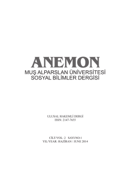 Jenerik ve İ&ccedil;indekiler - Muş Alparslan &Uuml;niversitesi
