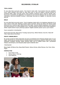 GELENEKSEL OYUNLAR