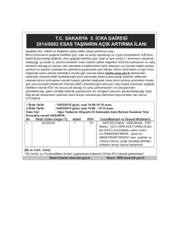 tc sakarya 5. icra dairesi 2014/6682 esas taşınırın a&ccedil;ık