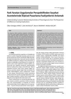 Fark Yaratan Uygulamalar Perspektifinden Seyahat