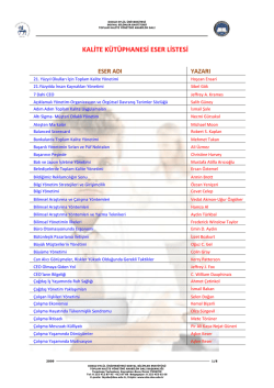 k&uuml;t&uuml;phanede bulunan eserler listesine ulaşmak i&ccedil;in tıklayınız