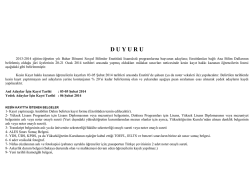 D U Y U R U - Hitit &Uuml;niversitesi