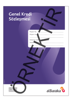 Genel Kredi Sözleşmesi