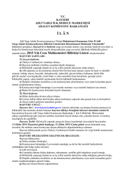 t.c. kayseri adli yargı ilk derece mahkemesi adalet komisyonu