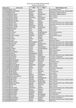 Makine Ekipman 2014 İptal Edilen Başvurular Listesi