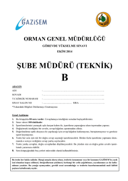 Şube M&uuml;d&uuml;r&uuml; (Teknik) B - Orman Genel M&uuml;d&uuml;rl&uuml;ğ&uuml;