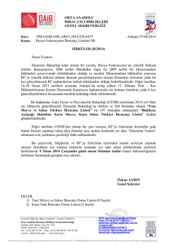 ORTA ANADOLU İHRACAT&Ccedil;I BİRLİKLERİ GENEL SEKRETERLİĞİ