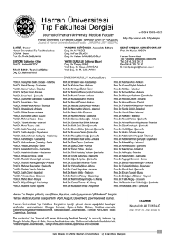 Harran &Uuml;niversitesi Tıp Fak&uuml;ltesi Dergisi