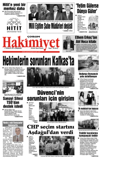 09 Temmuz 2014 &Ccedil;arşamba - &Ccedil;orum Hakimiyet Gazetesi