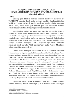 NAKŞİ GELENEĞİNİN BİR TAKİP&Ccedil;İSİ OLAN
