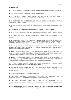 EKLER DİZİNİ - Gelir İdaresi Başkanlığı