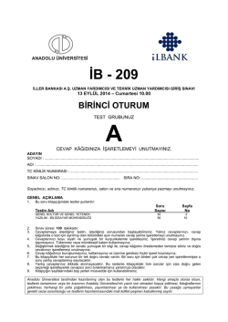 İB - 209 - Anadolu &Uuml;niversitesi Sınav Hizmetleri
