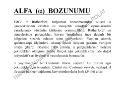 ALFA (&alpha;) BOZUNUMU ( )