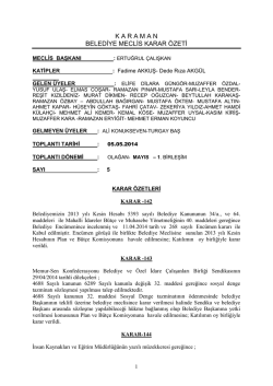 Mayıs Ayı Meclis Kararları