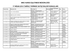 17 nisan 2014 yerinde satış ihale sonu&ccedil;ları