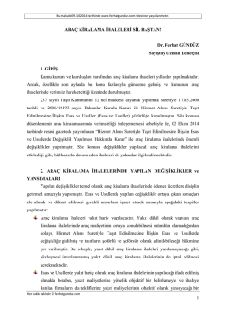 ARA&Ccedil; KİRALAMA İHALELERİ SİL BAŞTAN!