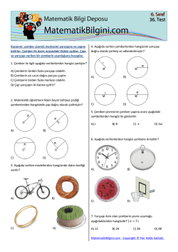 Kazanım: &ccedil;ember &ccedil;izerek merkezini yarı&ccedil;apını ve &ccedil;apını belirler