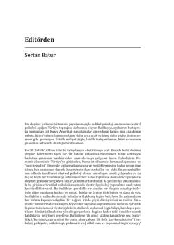 Edit&ouml;rden - Eleştirel Psikoloji