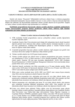 &ccedil;anakkale onsekizmart &uuml;niversitesi sosyalbilimler enstit&uuml;s&uuml; 2014
