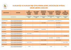 kurum içi ve kurum dışı üyelerinin genel müdürlük ihtisas gruplarına