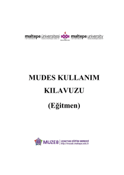 MUDES KULLANIM KILAVUZU (Eğitmen)