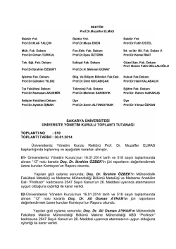 30.01.2014 &Uuml;ni - Sakarya &Uuml;niversitesi