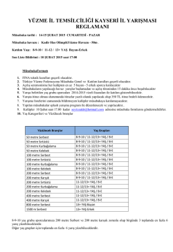 y&uuml;zme il temsilciliği kayseri il yarışması reglamanı