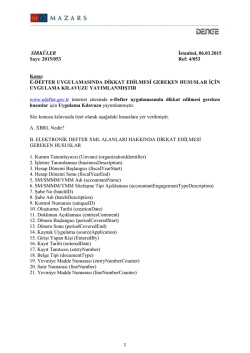 E-Defter Uygulamasında Dikkat Edilmesi Gereken