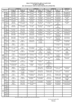 2013-2014 bahar yarılı ders programı ilahiyat ı. &ouml;ğretim