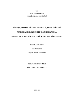 BİS-N2O2 DON&Ouml;R D&Uuml;ZENLENMESİ İ&Ccedil;EREN İKİ YENİ