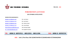 0098 21 88767011 - 88512931 - 88511396 fax : 0098 21 89787270