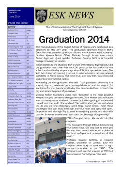 Graduation 2014 ESK NEWS - The English School of Kyrenia.