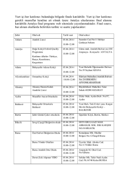 URFODU Final Sınavı Yapılacak Okul Listeleri