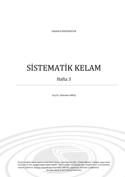 SİSTEMATİK KELAM - sauPORT