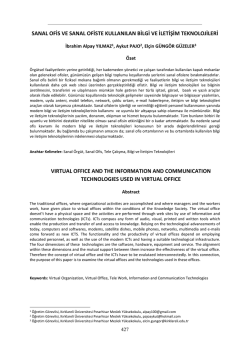 sanal ofis ve sanal ofiste kullanılan bilgi ve iletişim