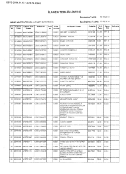 17.11.2014 Tarihli İlan Listesidir.