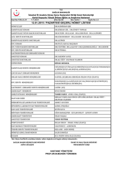 12.01.2015 - Kartal Koşuyolu Y&uuml;ksek İhtisas Eğitim ve Araştırma