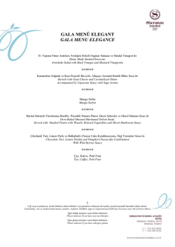 GALA MEN&Uuml; ELEGANT GALA MENU ELEGANCE